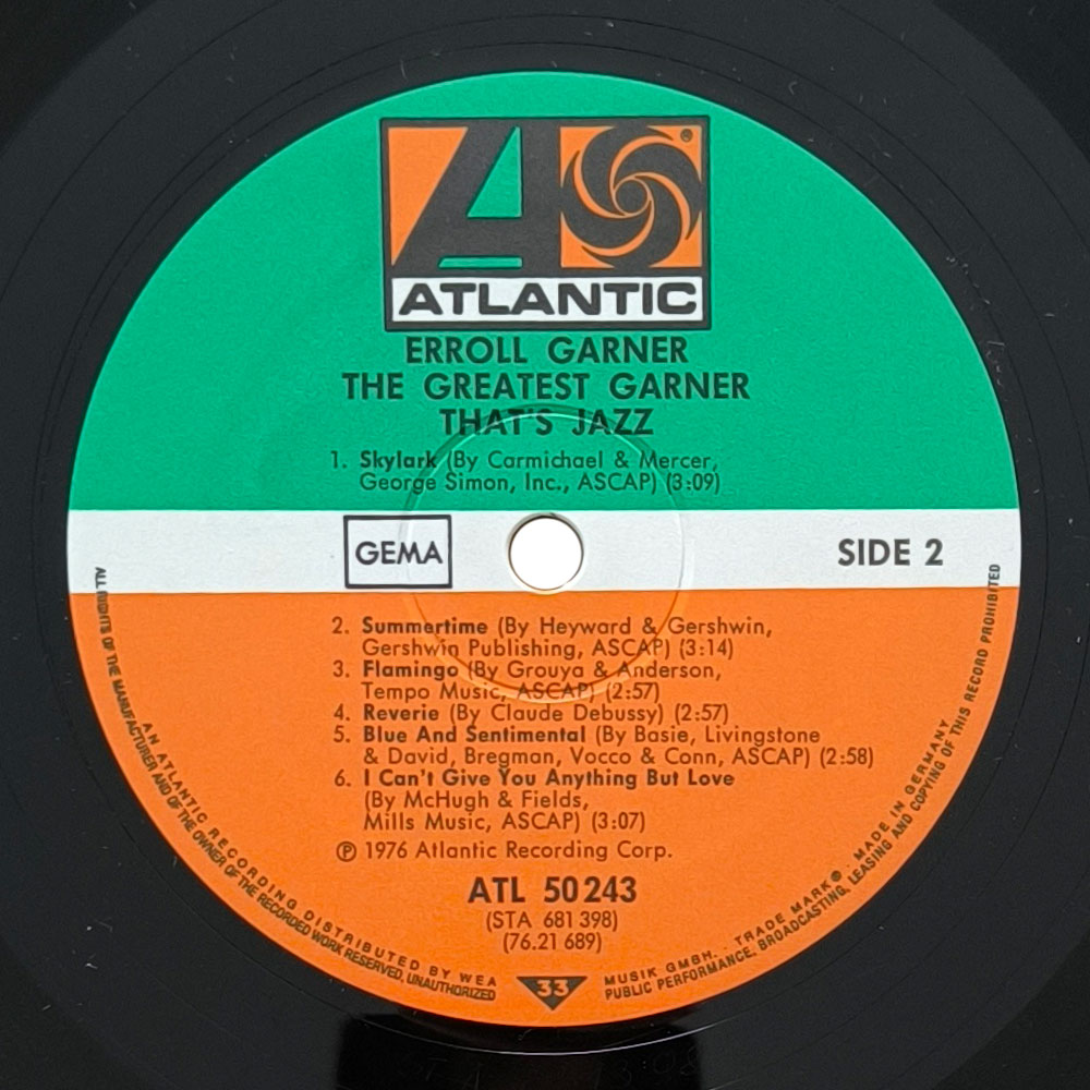 Erroll Garner – The Greatest Garner (LP)