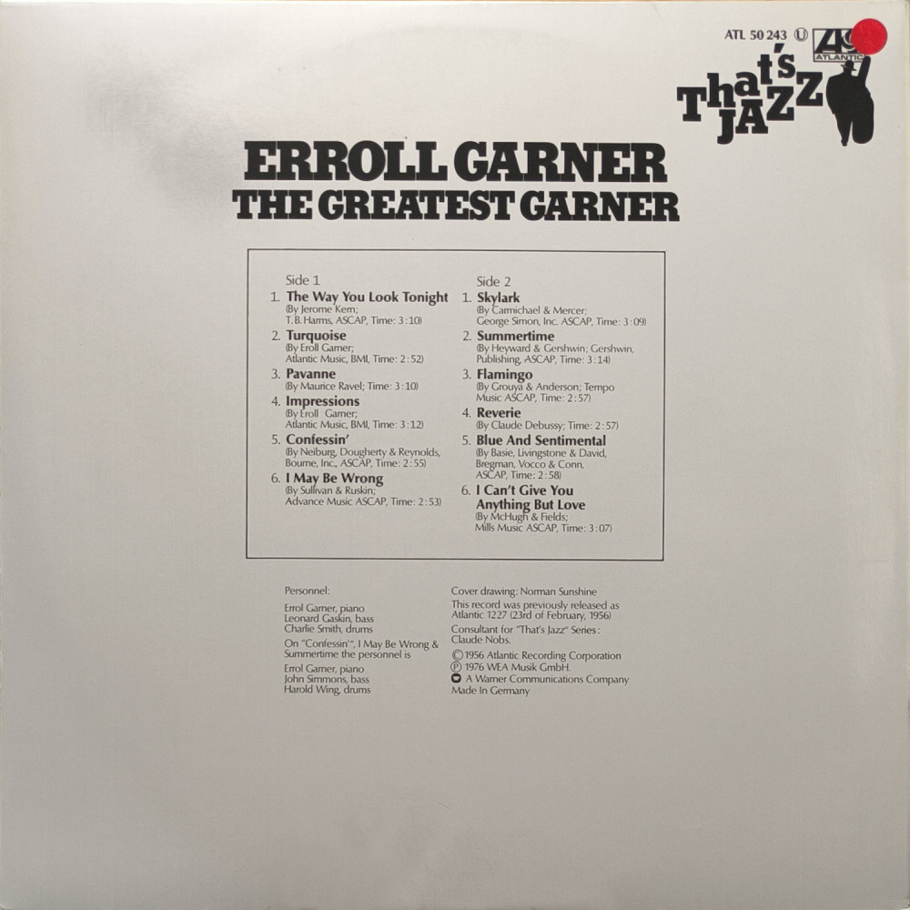 Erroll Garner – The Greatest Garner (LP)