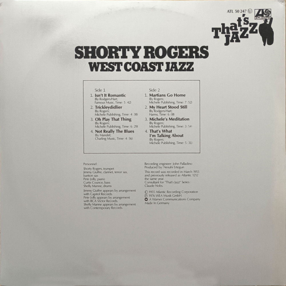 Shorty Rogers – West Coast Jazz (LP)