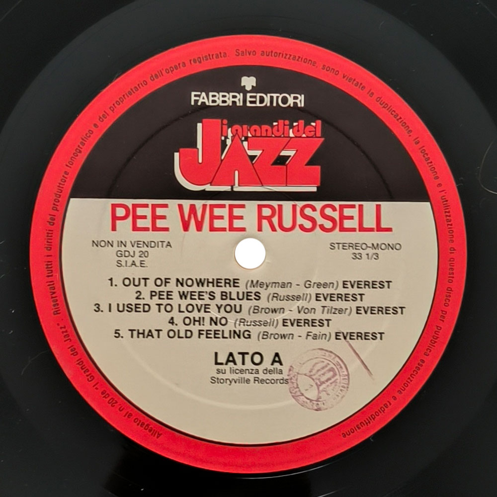 Pee Wee Russell ‎– Pee Wee Russell (LP)