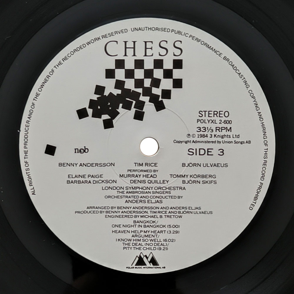Benny Andersson · Tim Rice · Björn Ulvaeus ‎– Chess (2 LP)