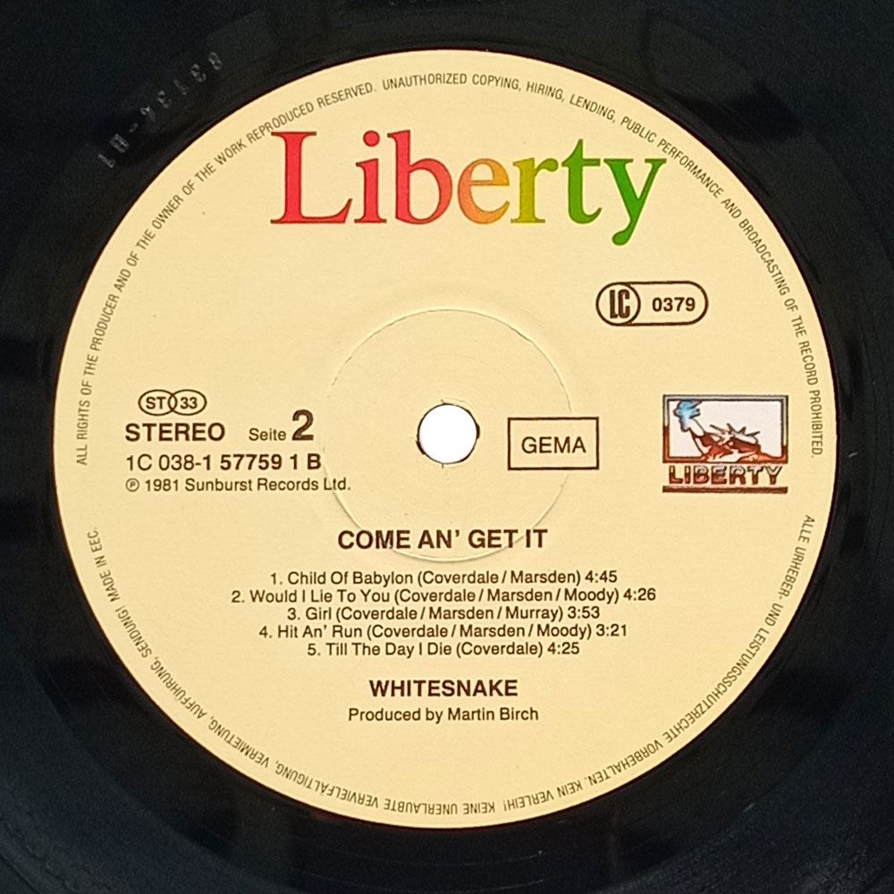 Whitesnake – Come An' Get It (LP)