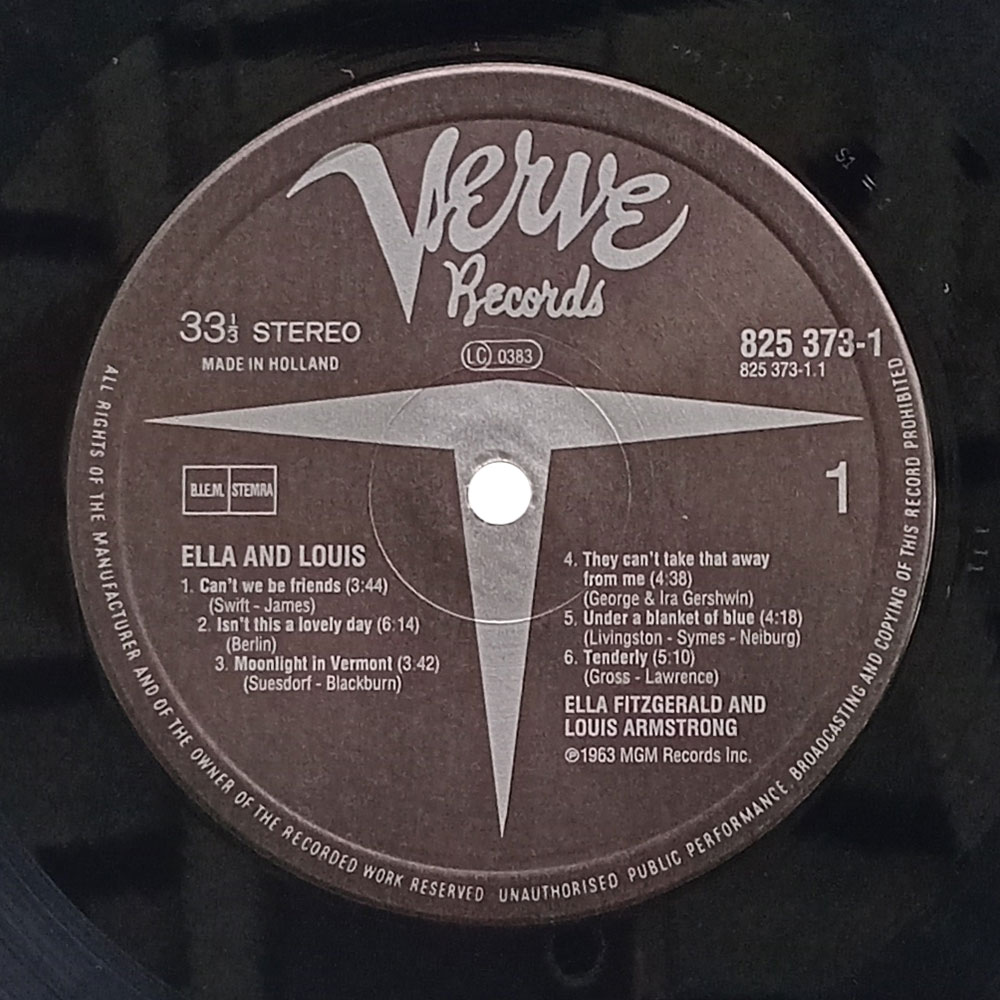 Ella Fitzgerald & Louis Armstrong – Ella And Louis (LP)