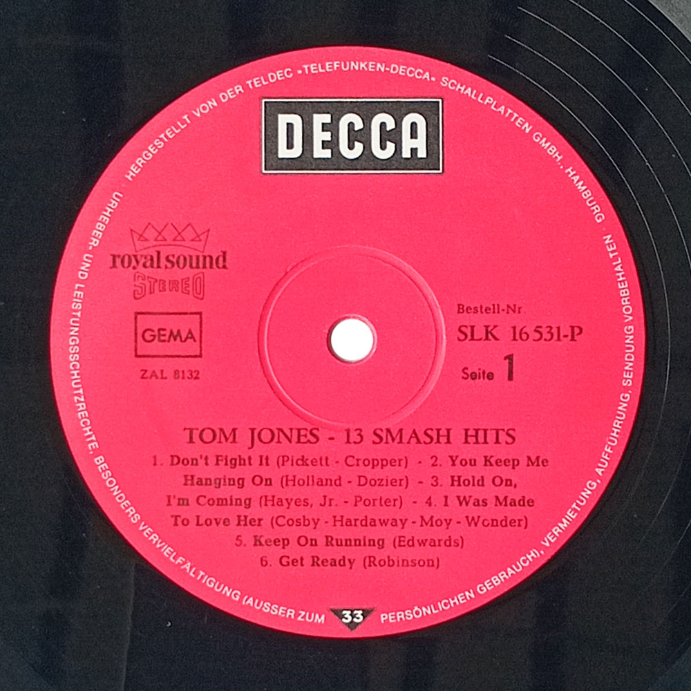 Tom Jones – 13 Smash Hits (LP)