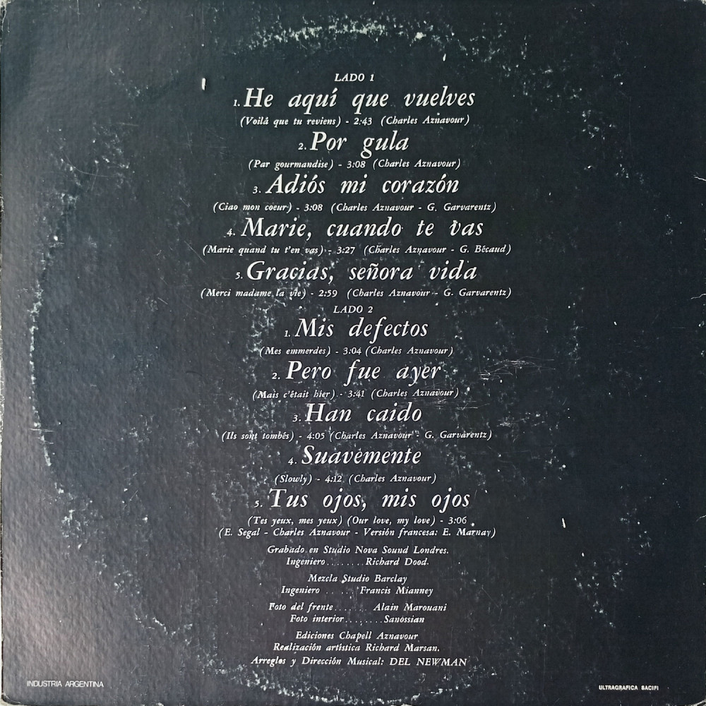 Charles Aznavour – He Aqui Que Vuelve (Voilà Que Tu Reviens) (LP)