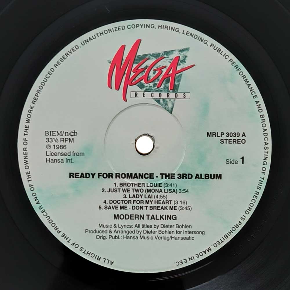 Modern Talking – Ready For Romance (The 3rd Album) (LP)