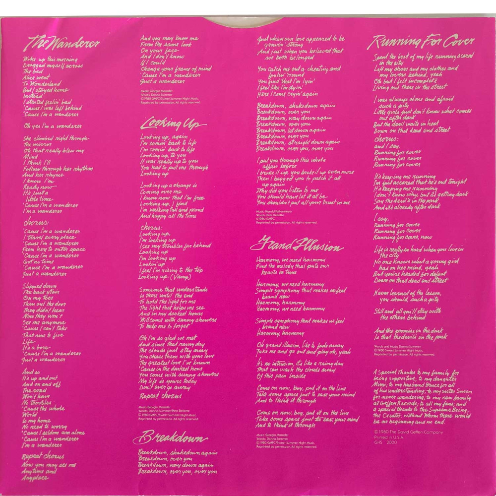 Donna Summer – The Wanderer (LP)