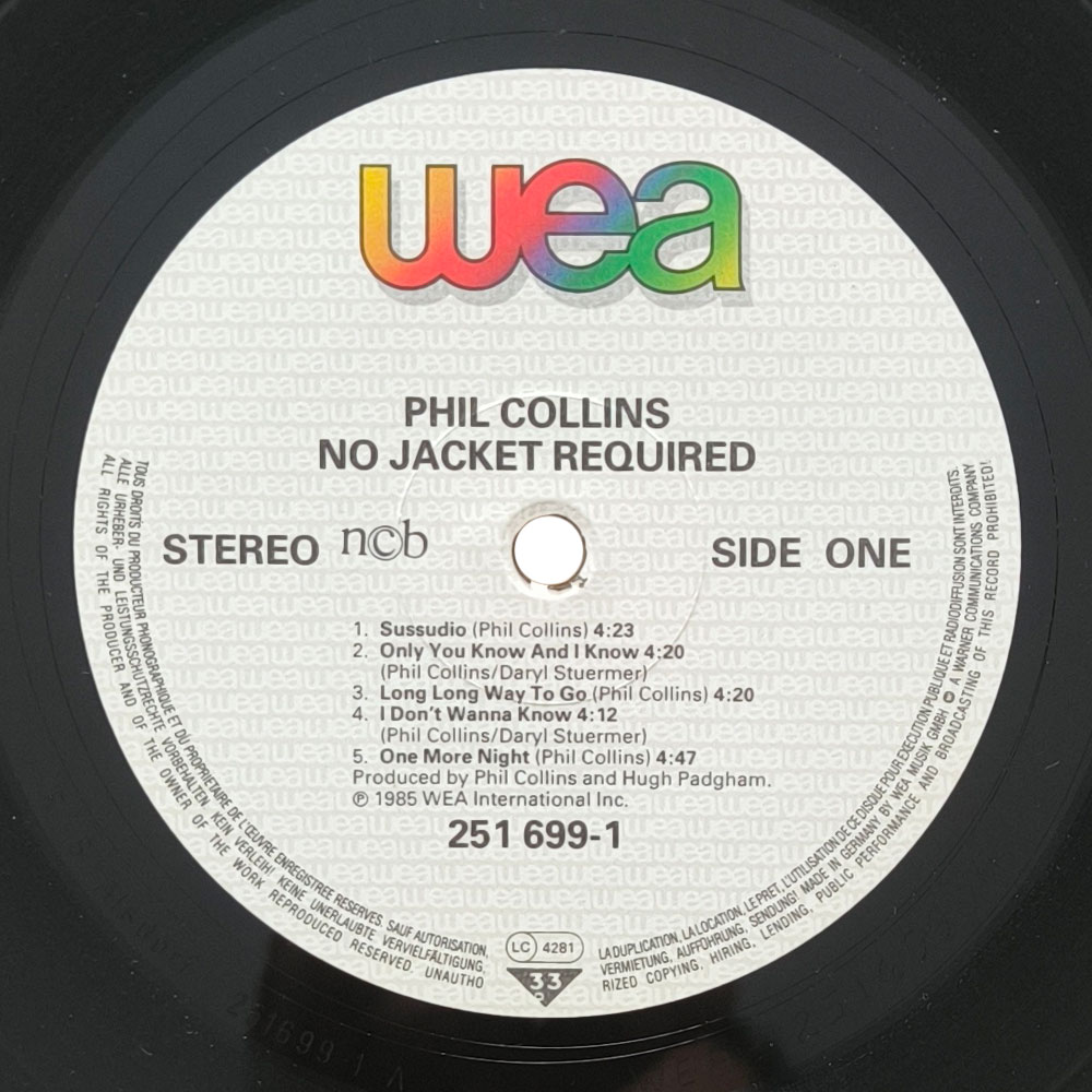 Phil Collins – No Jacket Required (LP)