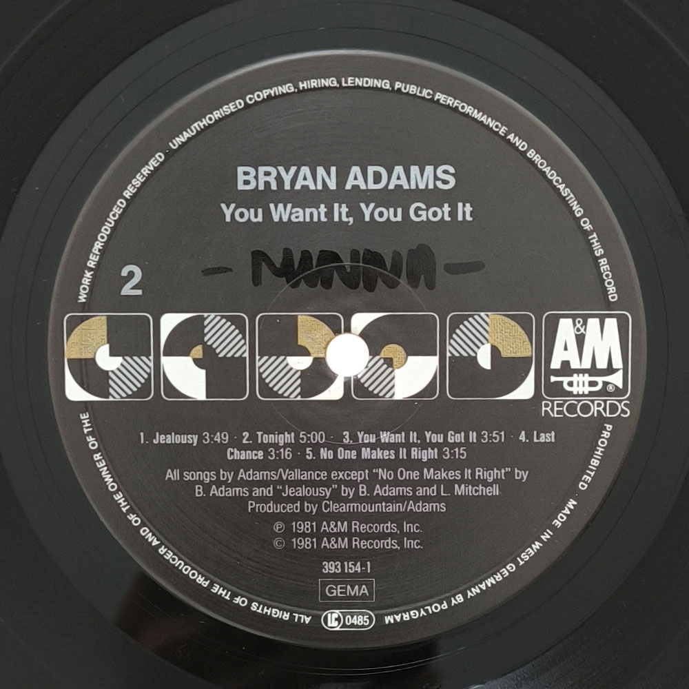 Bryan Adams – You Want It, You Got It (LP)