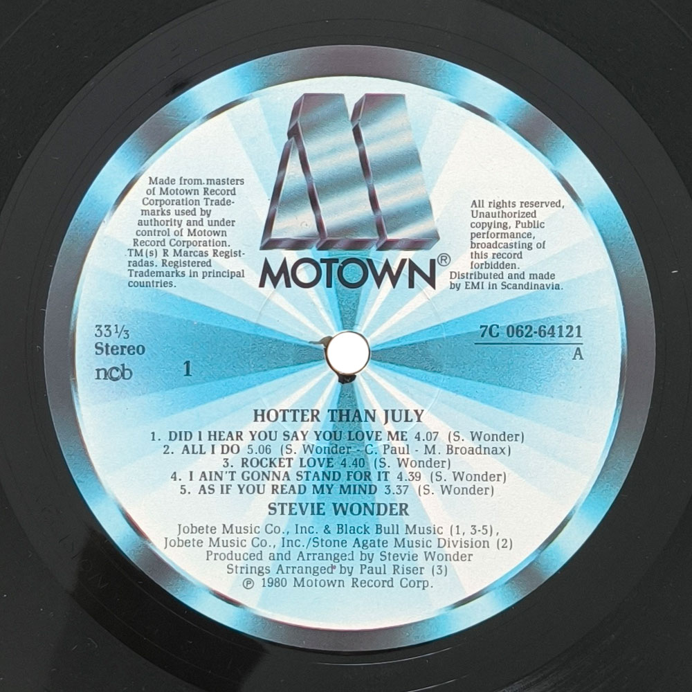 Stevie Wonder ‎– Hotter Than July (LP)