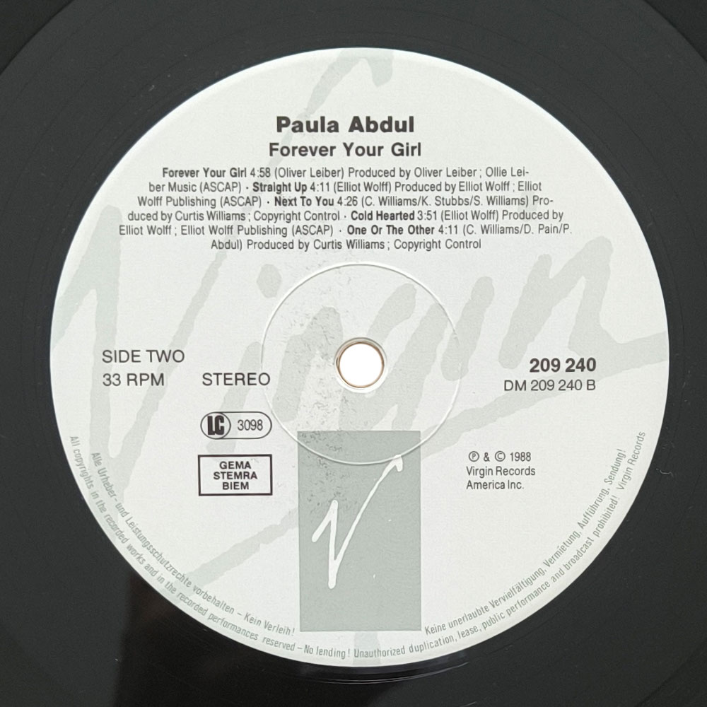 Paula Abdul ‎– Forever Your Girl (LP)