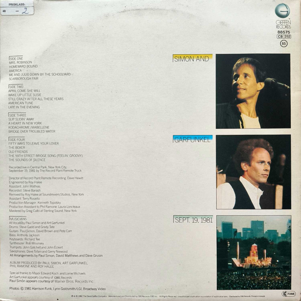 Simon And Garfunkel – The Concert In Central Park (2 LP)