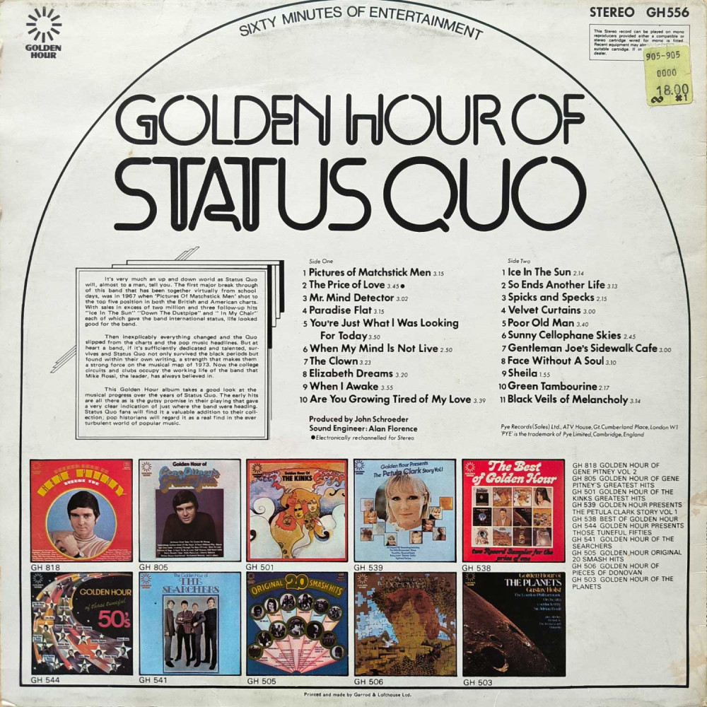 Status Quo – Golden Hour Of Status Quo (LP)