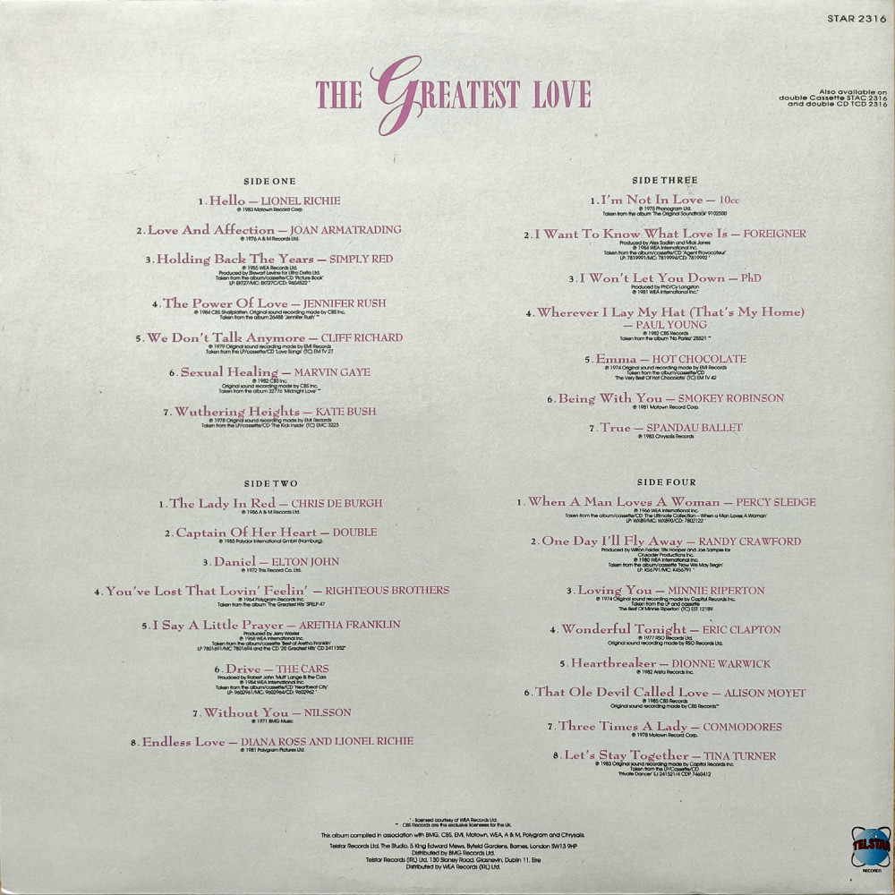 Various – The Greatest Love (2 LP)