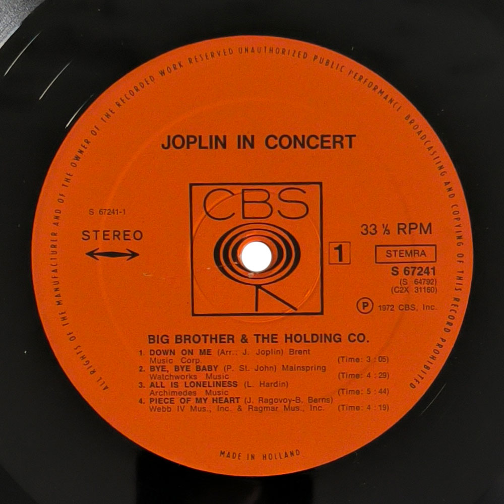 Janis Joplin ‎– Joplin In Concert (2 LP)