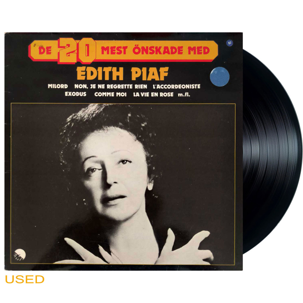 Edith Piaf ‎– De 20 Mest Önskade Med Edith Piaf (LP)