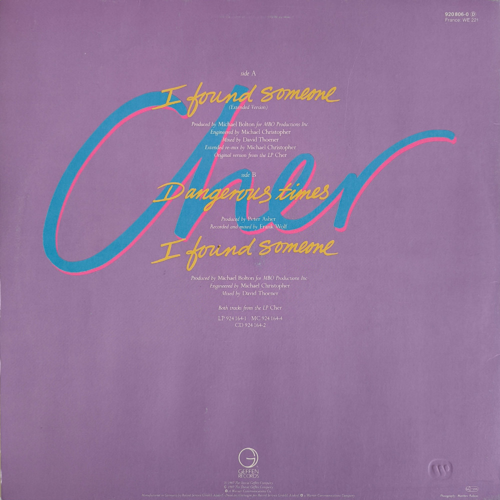 Cher ‎– I Found Someone (LPs)