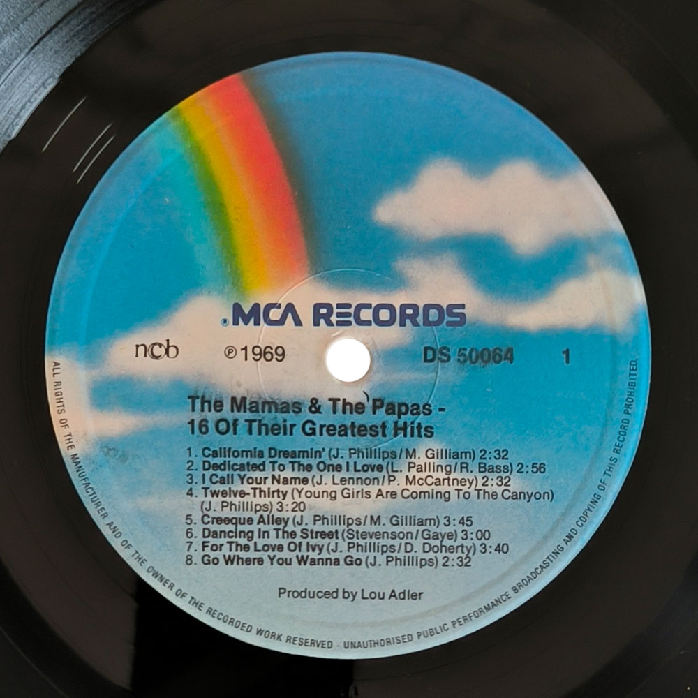 The Mamas & The Papas ‎– 16 Of Their Greatest Hits (LP)