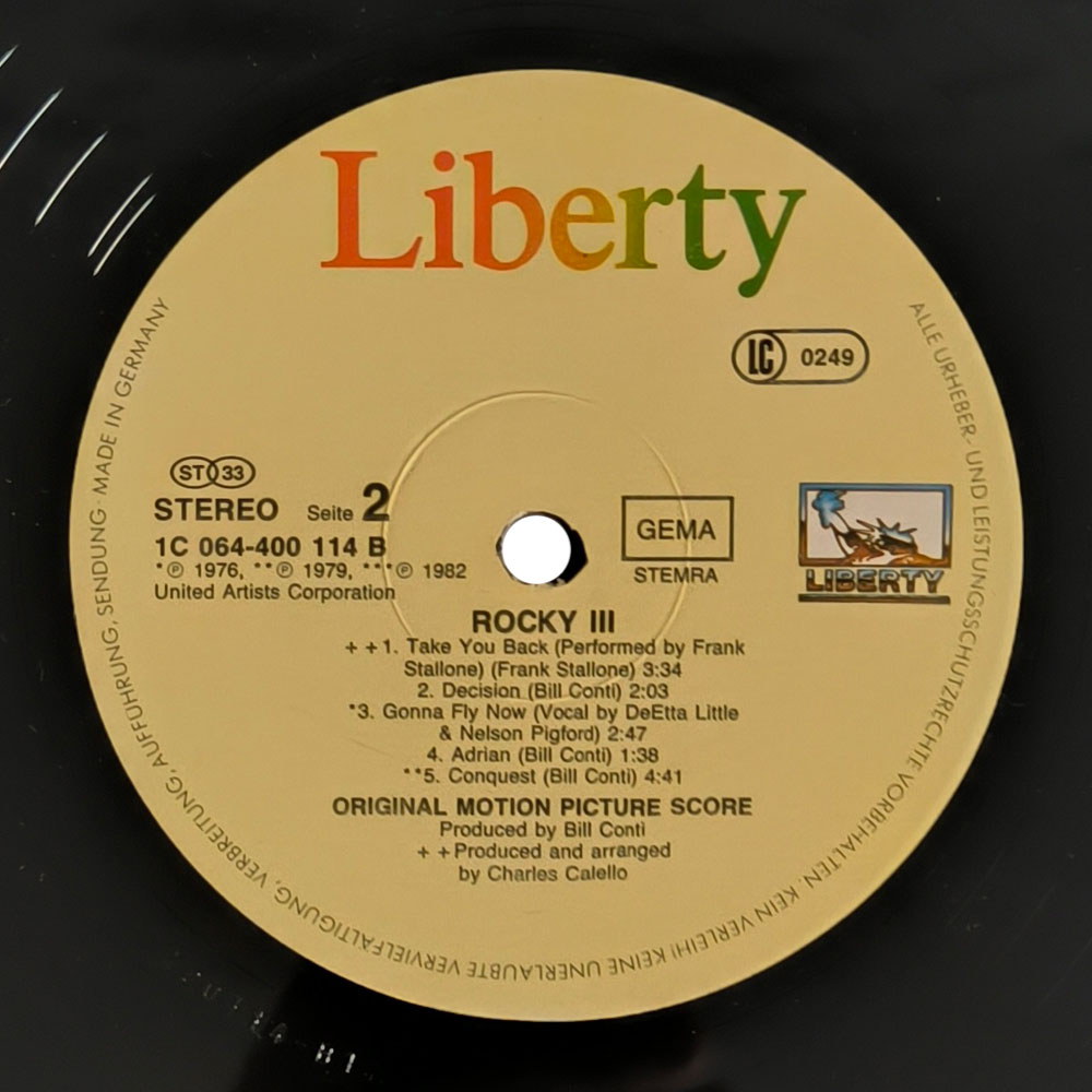 Bill Conti – Rocky III (Original Motion Picture Score) (LP)