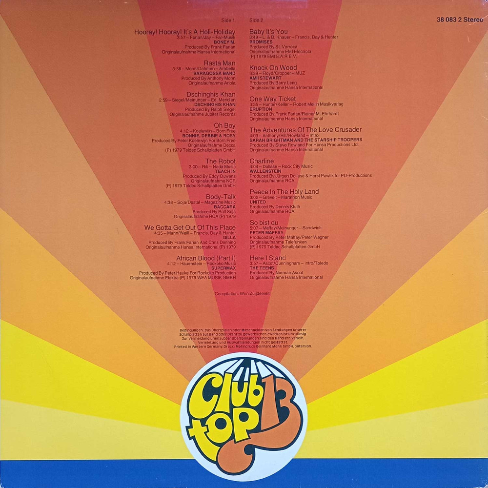 Various – 16 Top Hits - Tophits Der Monate Juli/August '79 (LP)