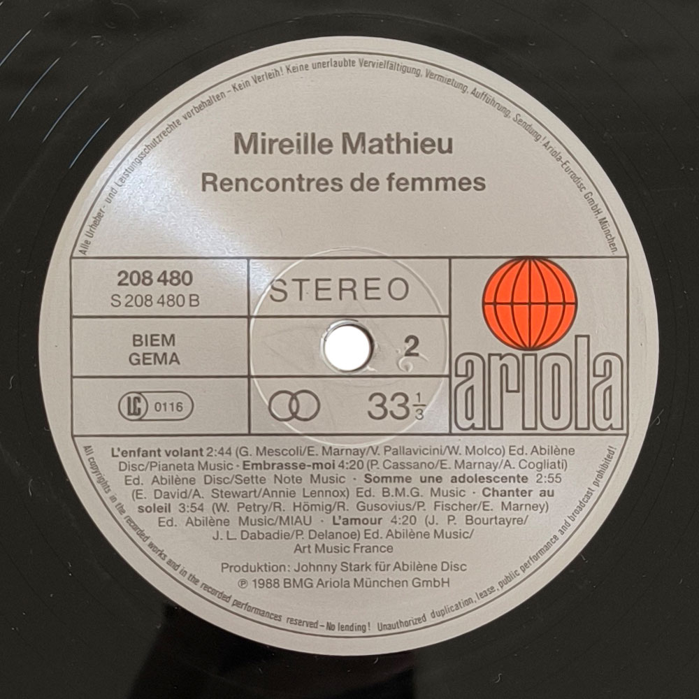Mireille Mathieu - Rencontres De Femmes (LP)
