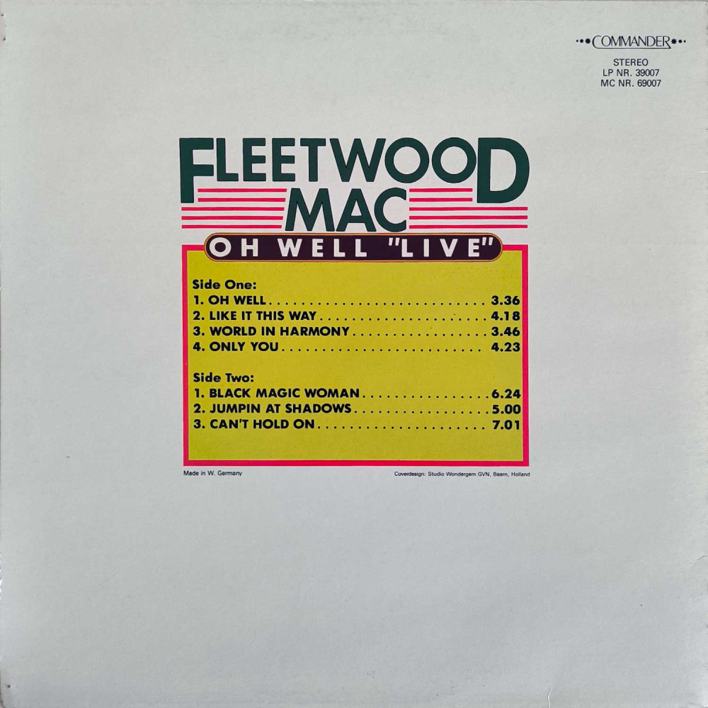 Fleetwood Mac - Oh Well Live (LP)