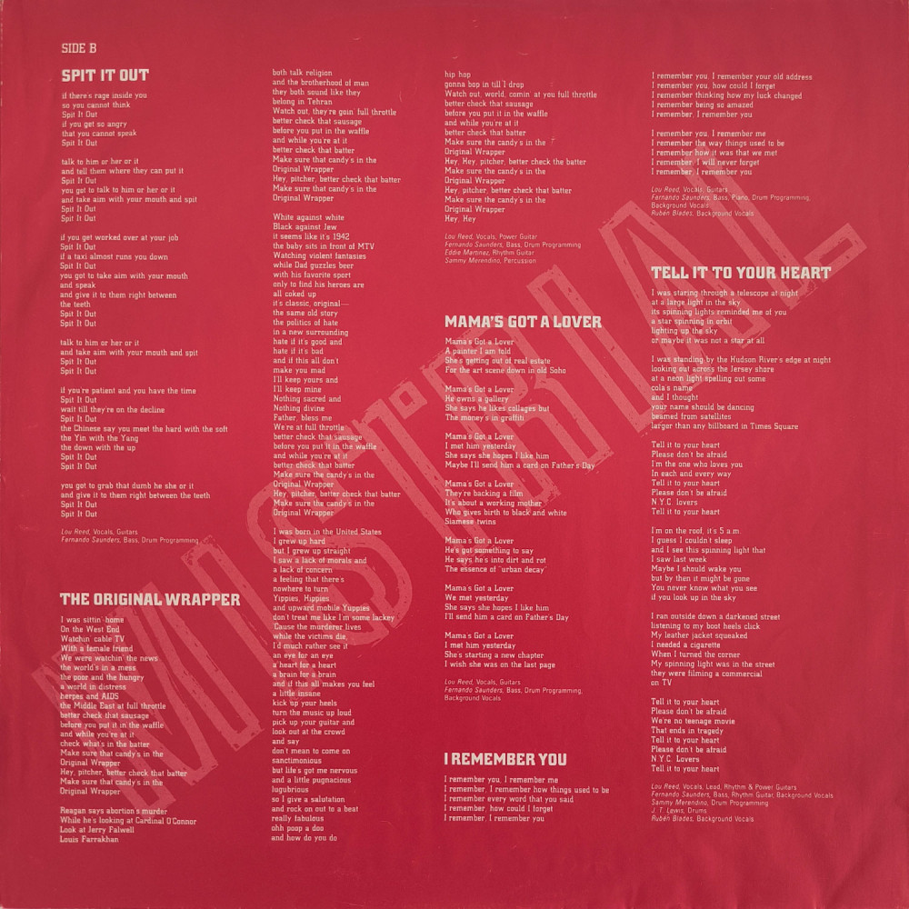 Lou Reed ‎- Mistrial (LP)