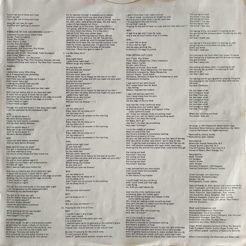 Meat Loaf - Bat Out Of Hell (LP)