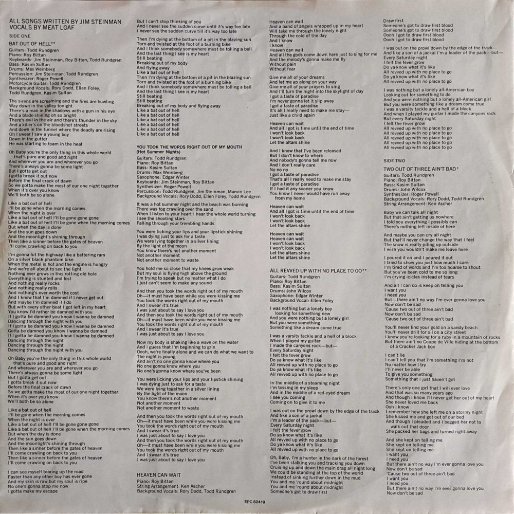 Meat Loaf - Bat Out Of Hell (LP)