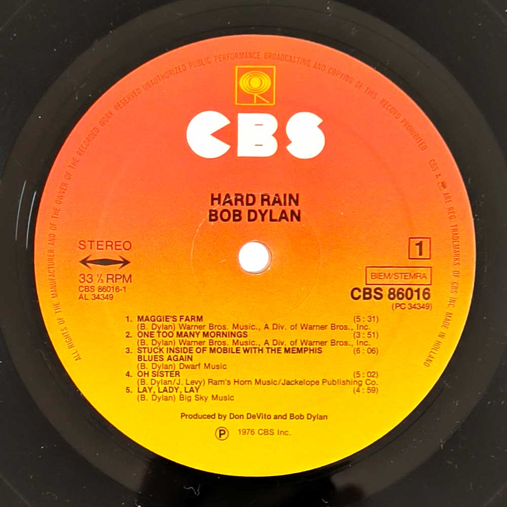Bob Dylan – Hard Rain (LP)