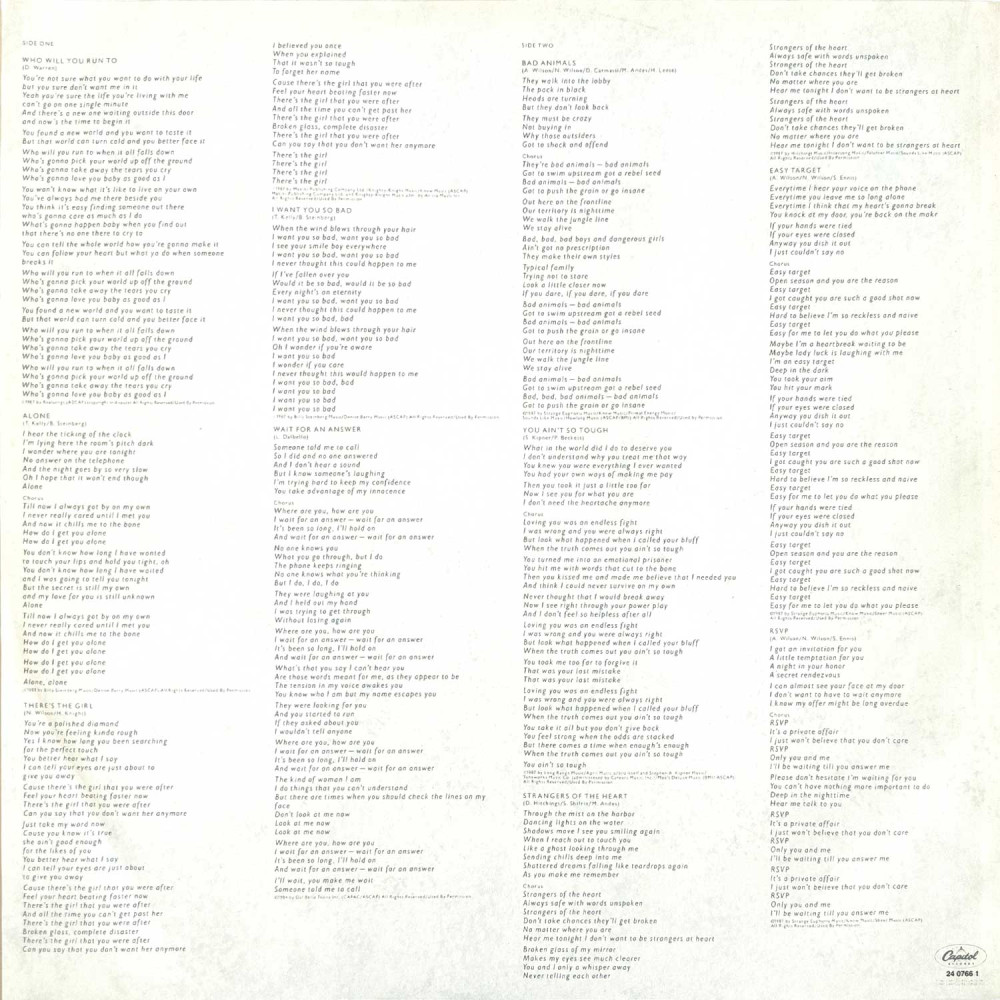 Heart - Bad Animals (LP)