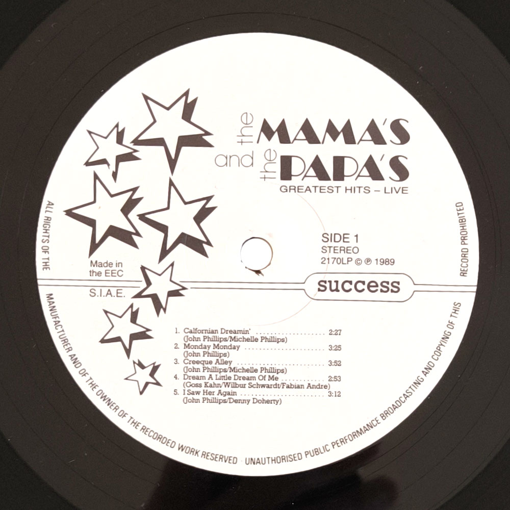 The Mamas & The Papas - Greatest Hits - Live In 1982 (LP)