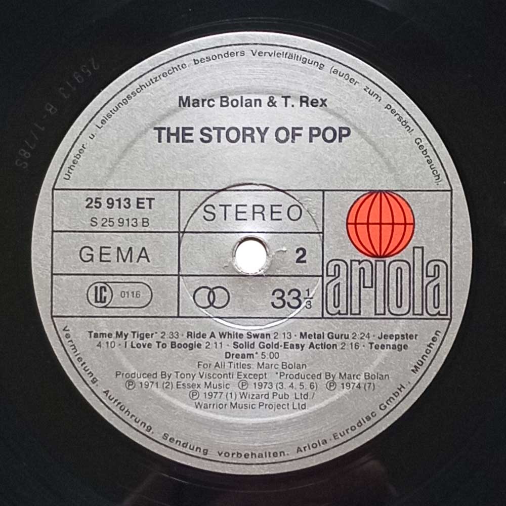 Marc Bolan & T. Rex – The Story Of Pop: Marc Bolan & T. Rex (LP)