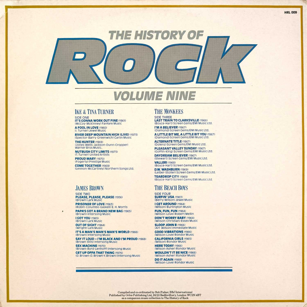 Ike & Tina Turner / James Brown / The Monkees / The Beach Boys ‎– The History Of Rock (Volume Nine) (2 LP)