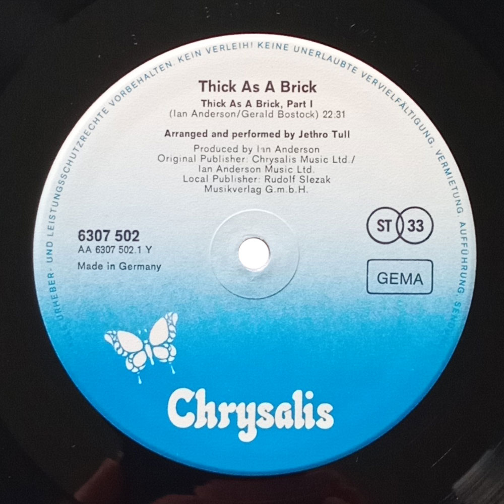 Jethro Tull – Thick As A Brick (LP)