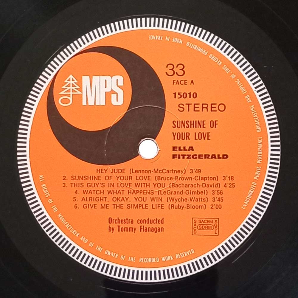 Ella Fitzgerald - Sunshine Of Your Love (LP)
