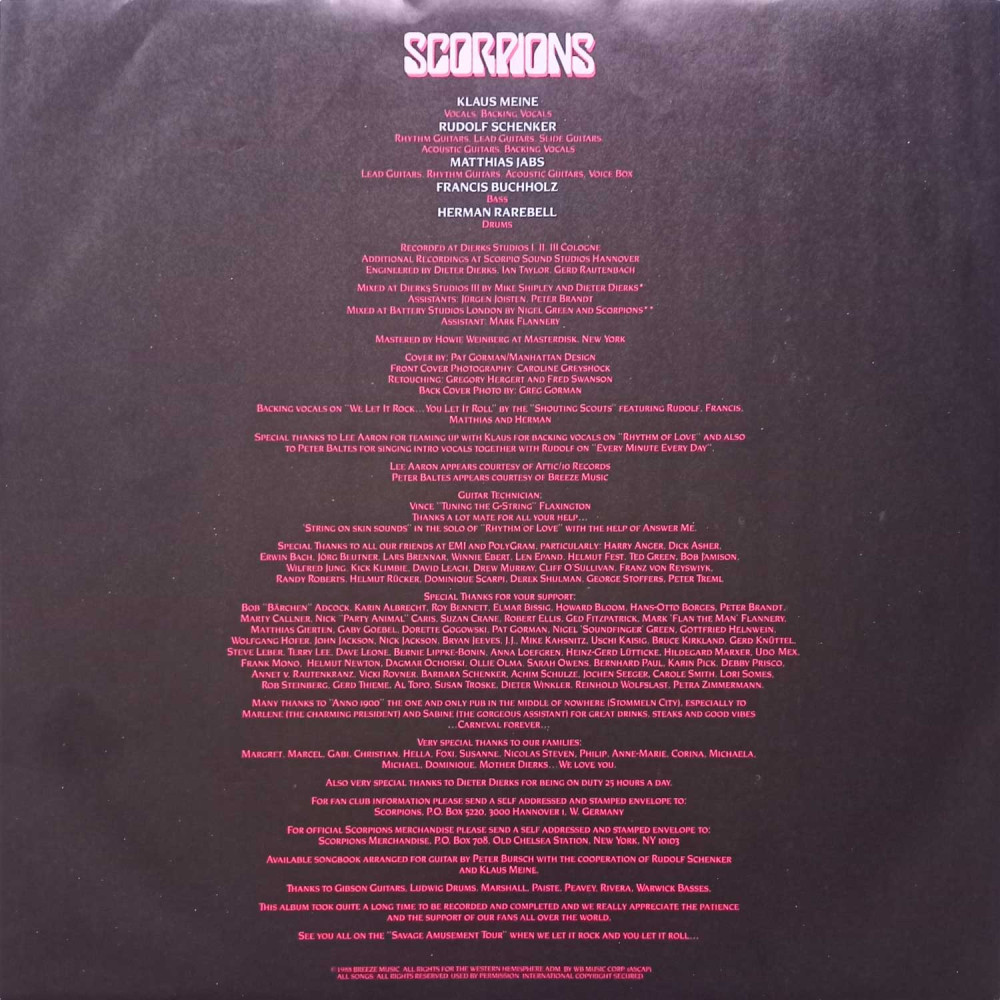 Scorpions - Savage Amusement (L P)