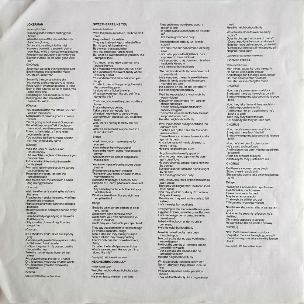 Bob Dylan - Infidels (LP)