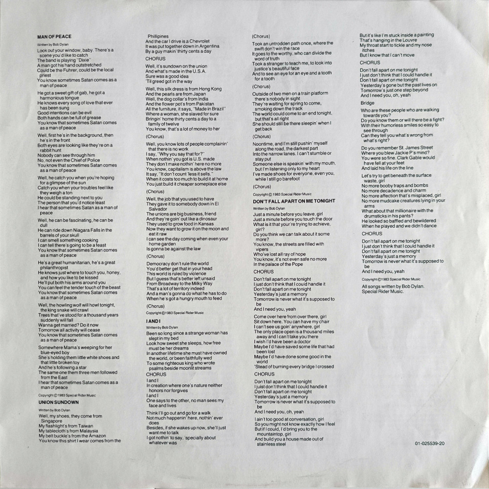 Bob Dylan - Infidels (LP)