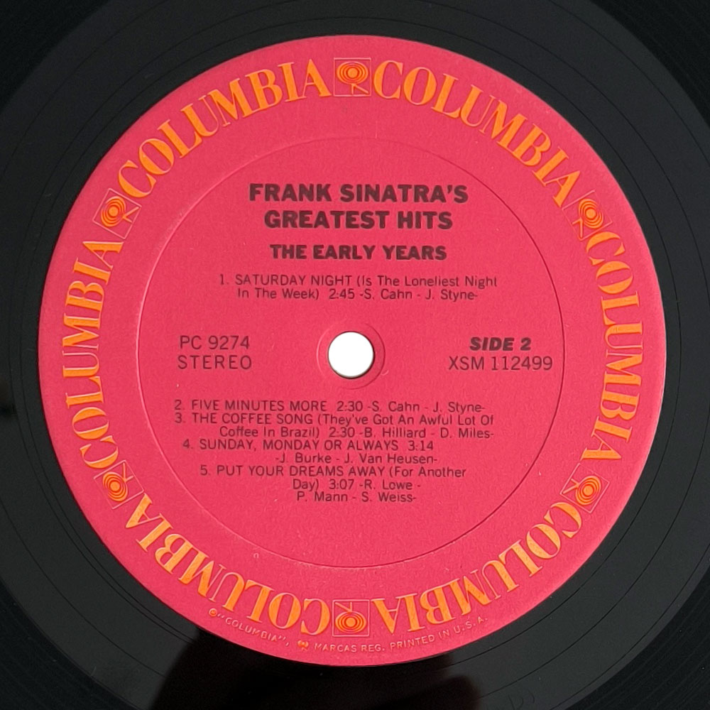 Frank Sinatra – Frank Sinatra's Greatest Hits The Early Years (LP)