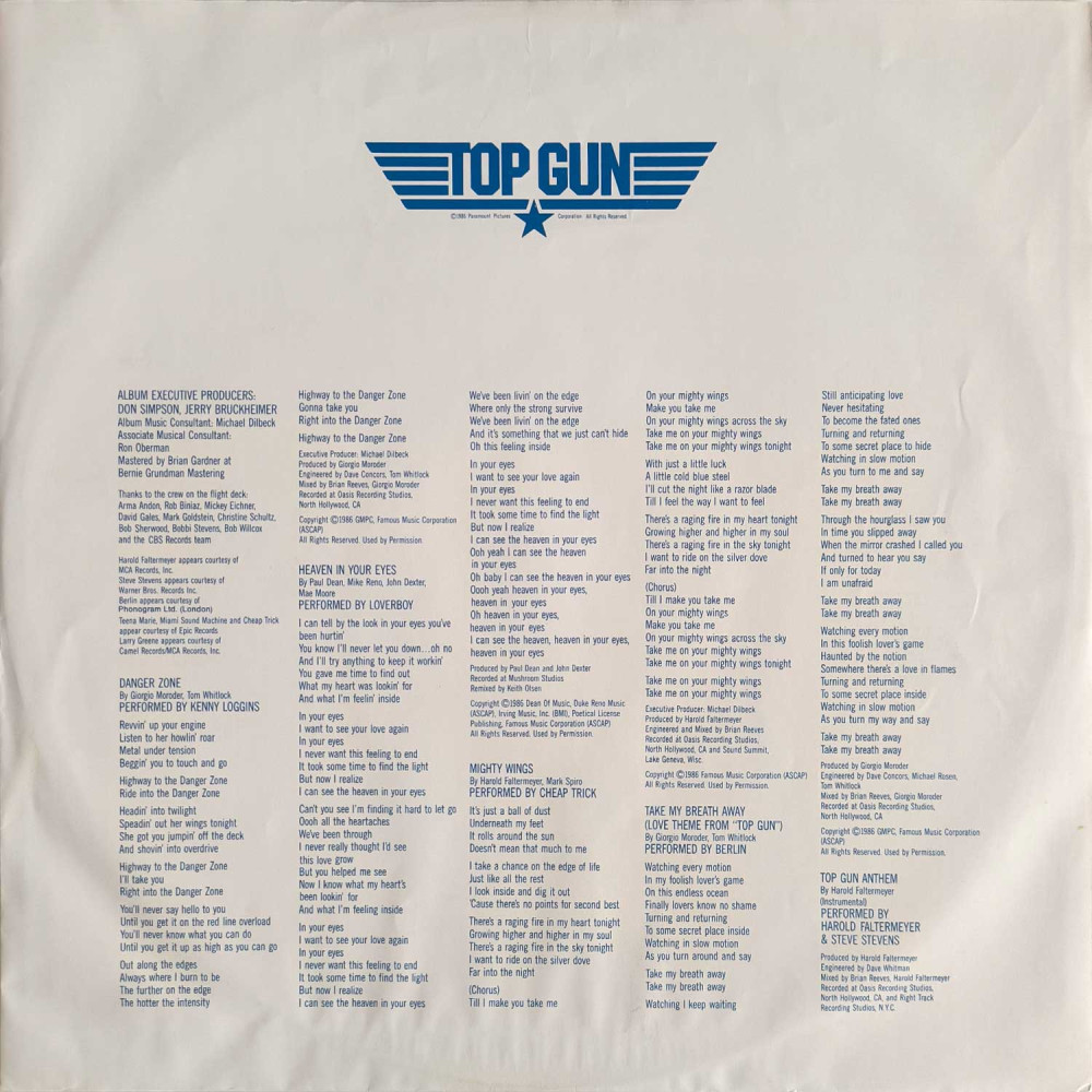 Various – Top Gun (Soundtrack) (LP)