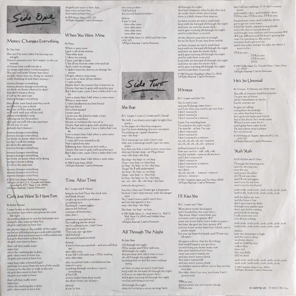 Cyndi Lauper – She's So Unusual (LP)