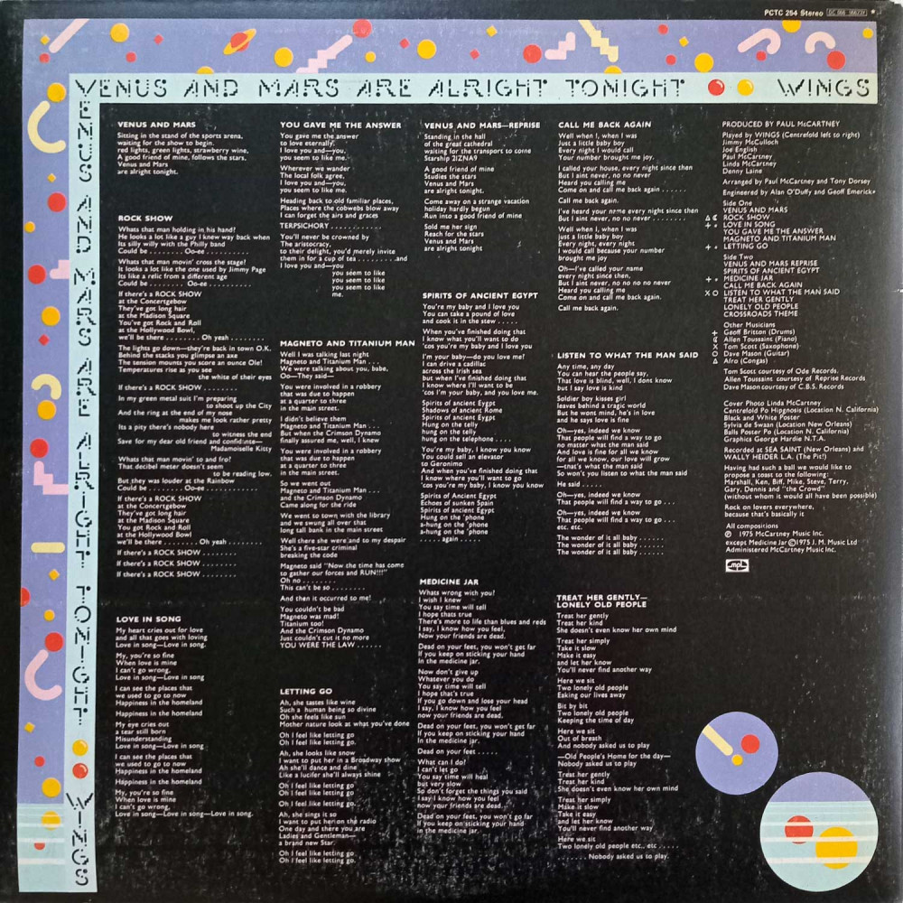 Wings  – Venus And Mars (LP)