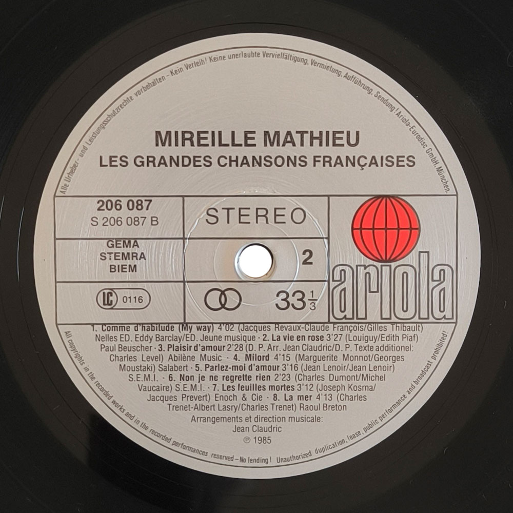 Mireille Mathieu - Les Grandes Chansons Françaises (LP)