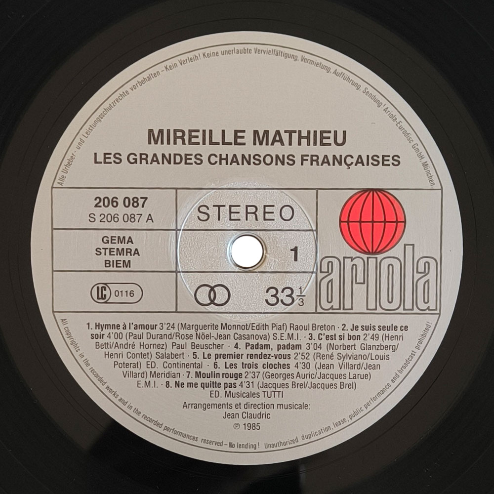 Mireille Mathieu - Les Grandes Chansons Françaises (LP)