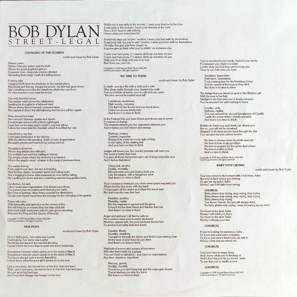 Bob Dylan – Street-Legal (LP)