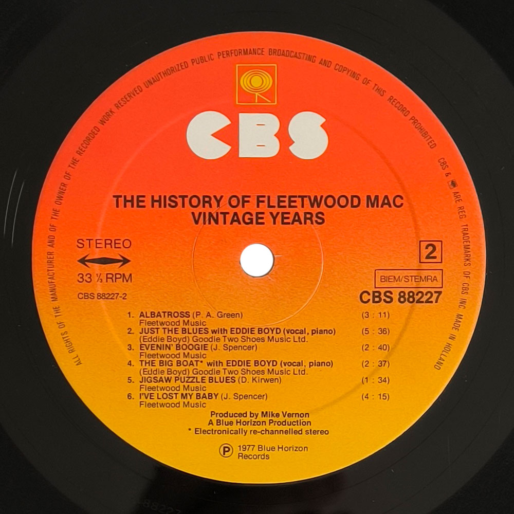 Fleetwood Mac – The History Of Fleetwood Mac - Vintage Years (2 LP)