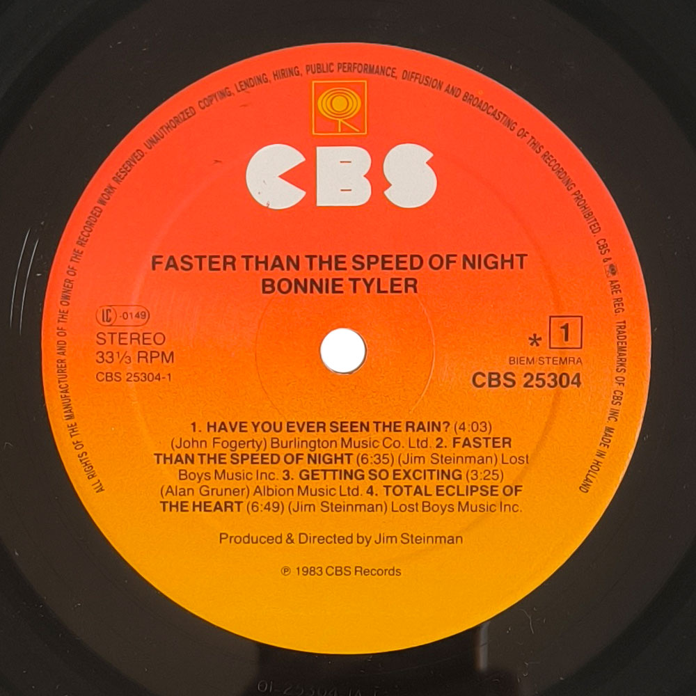 Bonnie Tyler - Faster Than The Speed Of Night (LP)