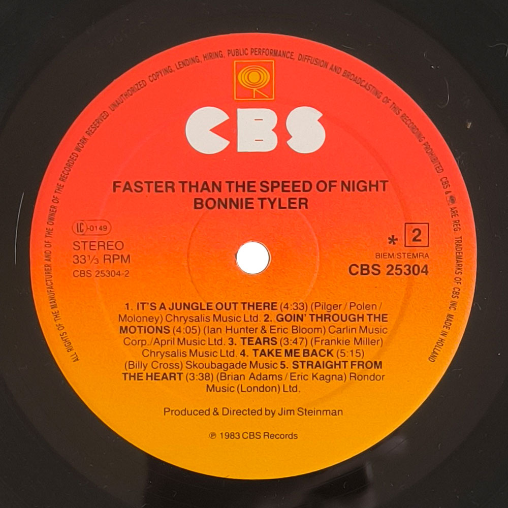 Bonnie Tyler - Faster Than The Speed Of Night (LP)