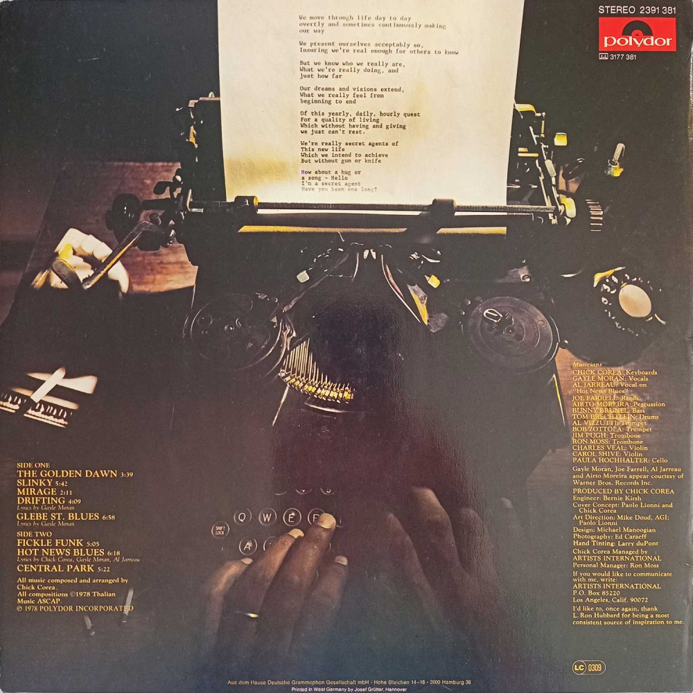 Chick Corea – Secret Agent (LP)